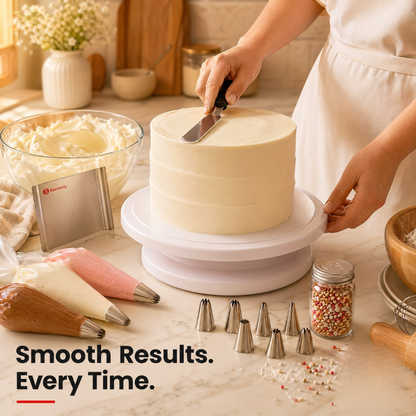 Professional Cake Decorating Set with Turntable — 24 Pieces