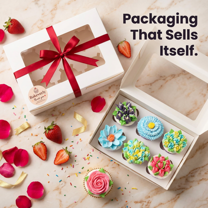 Professional Cupcake Boxes with Window — Pack of 10